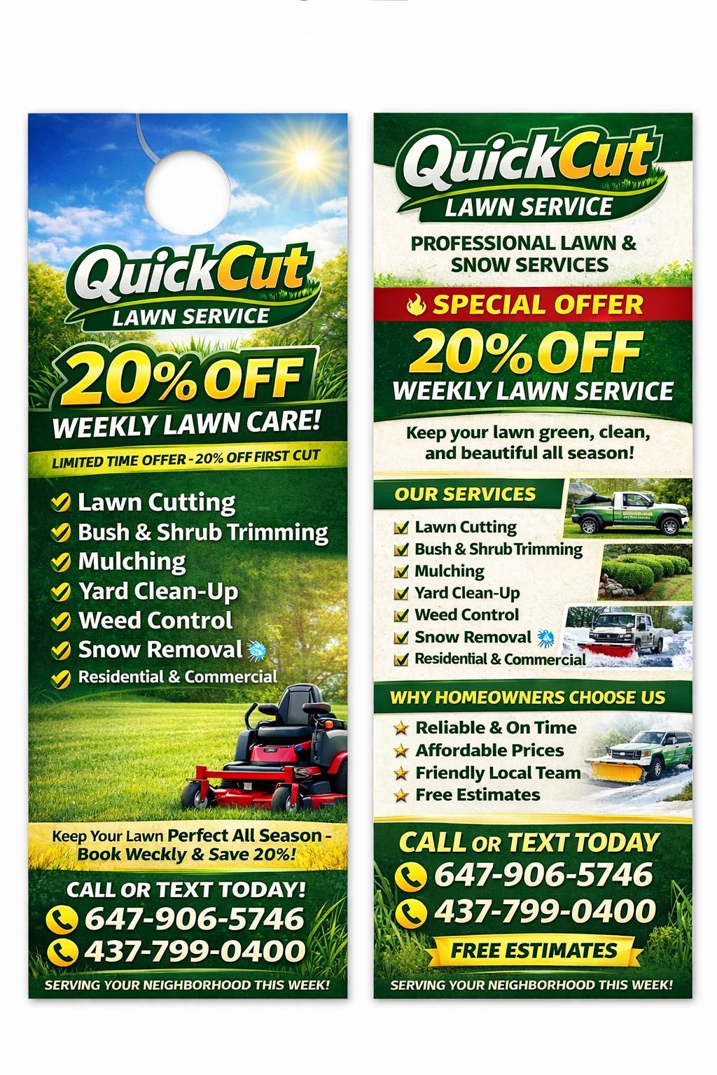 Quick cut lawn service